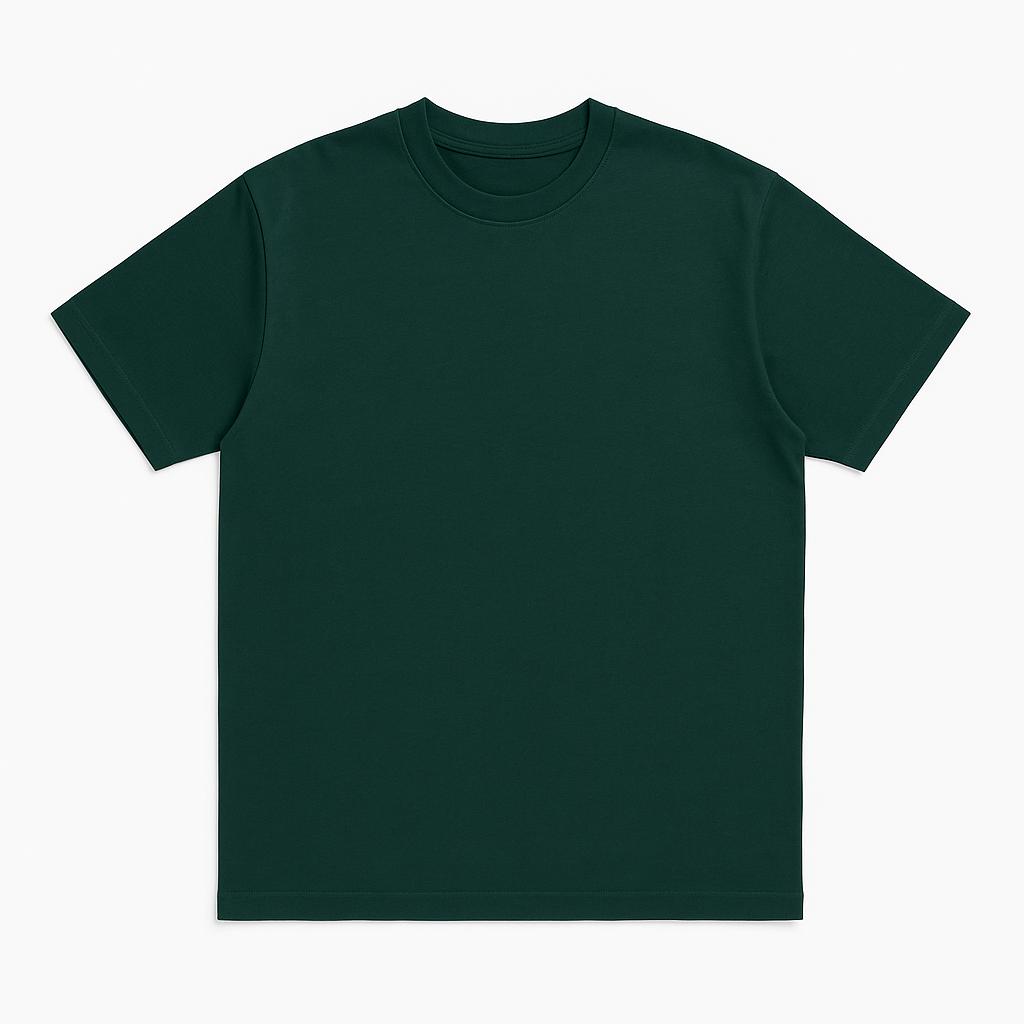 Boxy Fit Crew Neck T-Shirt Dark Green