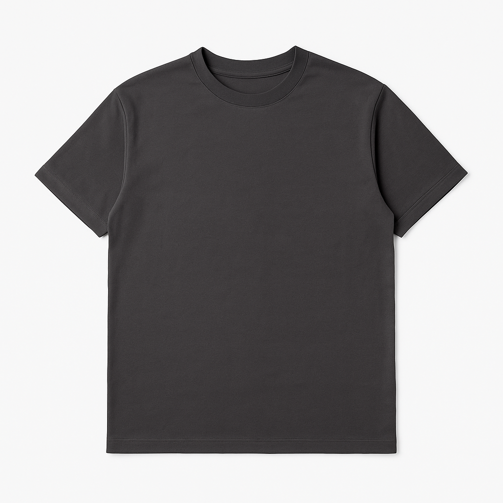 Boxy Fit Crew Neck T-Shirt Dark Grey